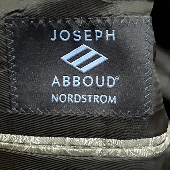 Joseph Abboud 46L Blazer Men Silk Wool Gray USA Nordstrom Union Made 2 Button - Picture 4 of 9